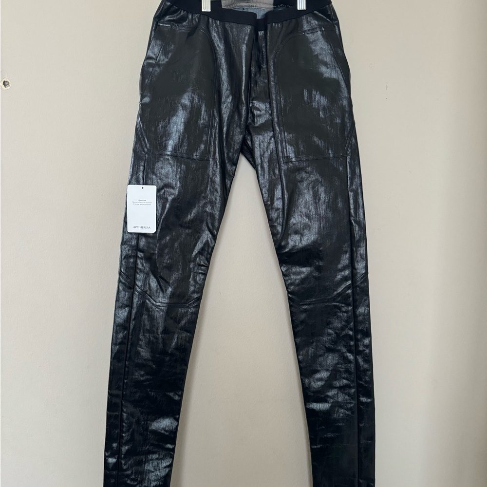 Rick Owens Black Leather Pants - Picture 3 of 9